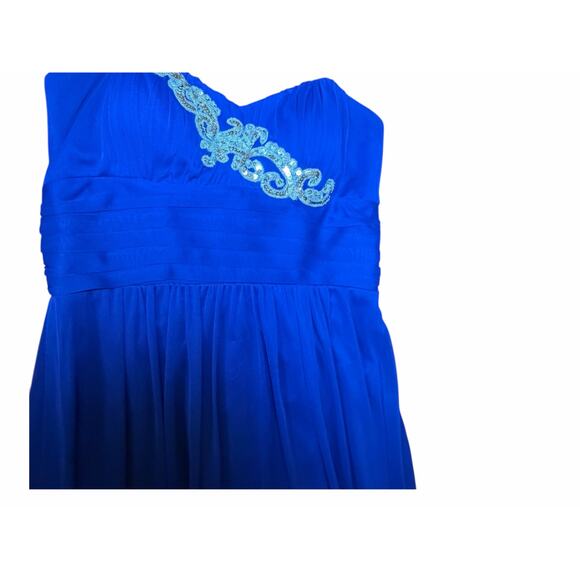 Blue Strapless Sequined Blondie Nites Dress - Size 7 - Picture 12 of 14